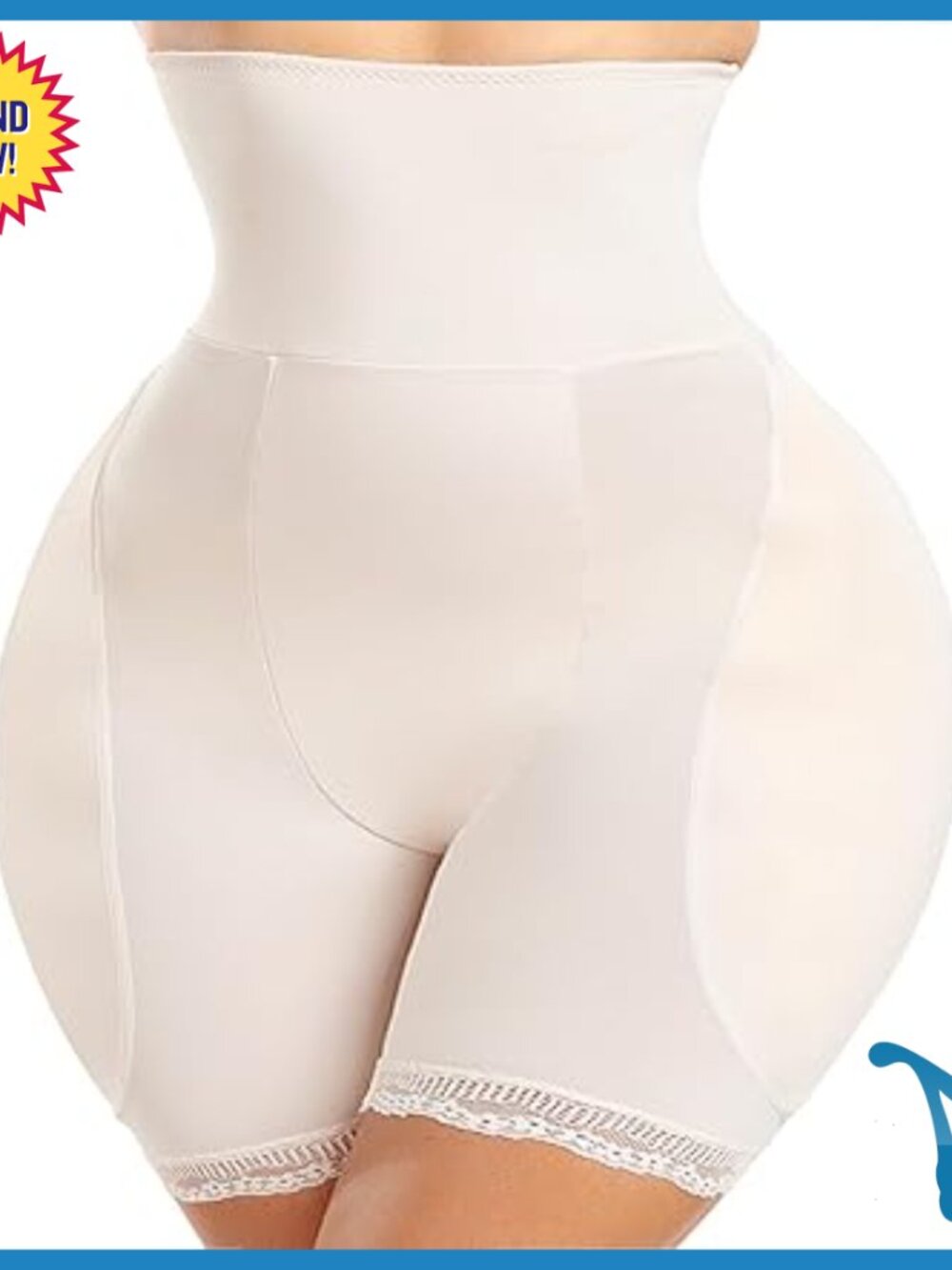 X-Large Shapewear with Butt Pads Hip Enhancer Slim Fit Polyester Spandex